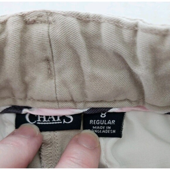 Chaps Edu Line Girls Bootleg Khaki Tan Uniform Pants Adjustable Waist Size 8 - Picture 3 of 5